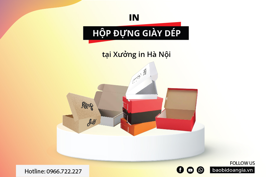 in hộp đựng giày dép